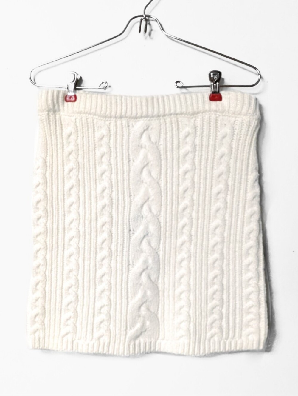 NWT Gianni Bini X Nastia Linkin Ivory Pull On Cable Knit Mini Skirt | Size M